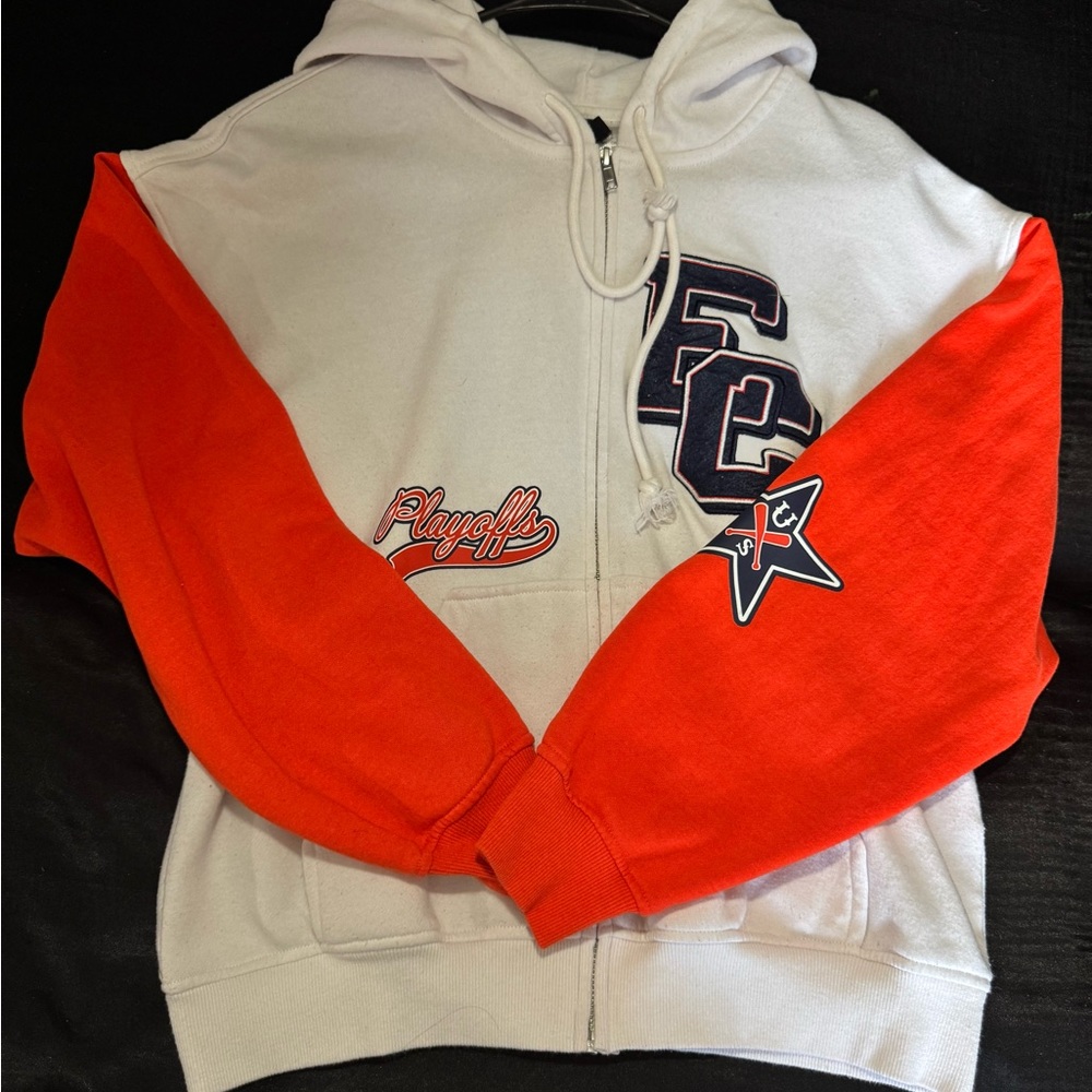 H&M Women’s White and Orange Hoodie